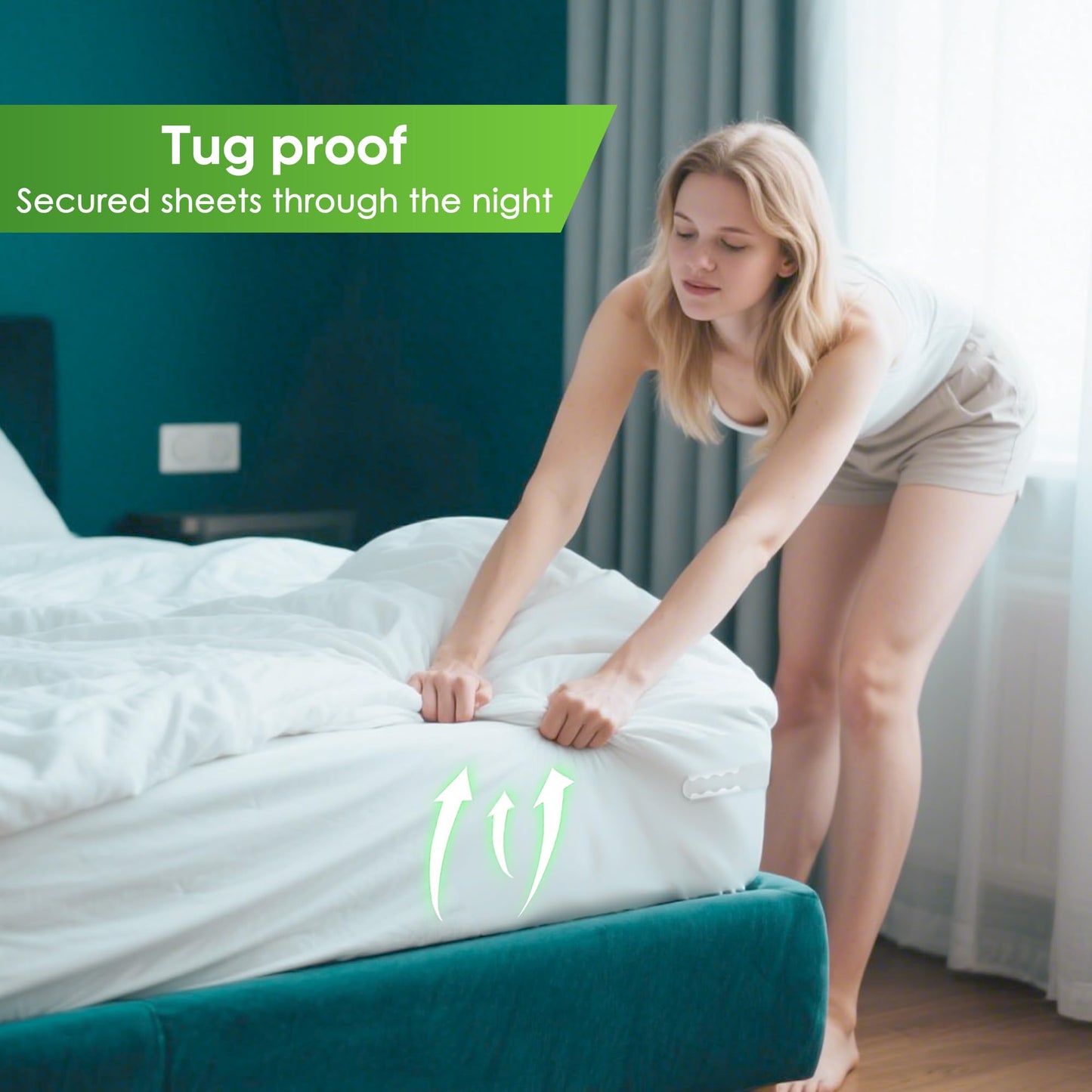 ROBLED Bed Sheet Holder for Bed Corners Locks Sheet Tight All Night